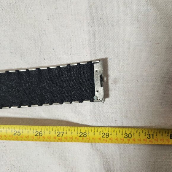 Gunmetal Stretch Belt Womens S/M Western Cowgirl Stone Rhinestones Metal Buckle - Picture 3 of 15